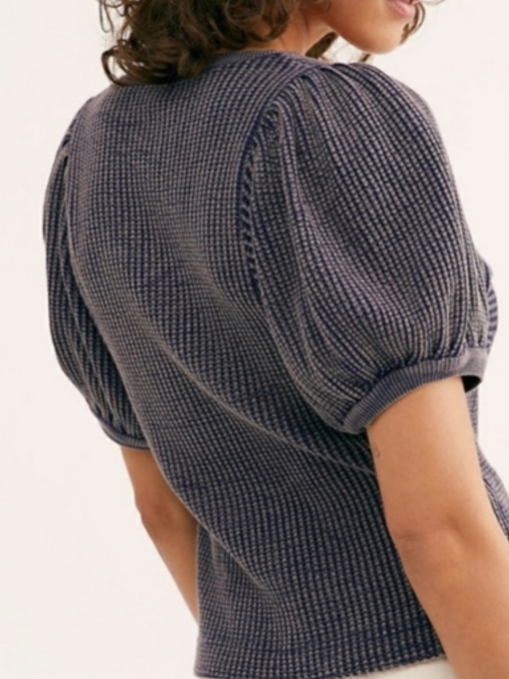 Free People Thermal Waffle Knit Tee Size xs - Picture 2 of 6